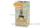 Eco - friendly Gold Foil Varnishing Paper Wine Bags With Tag / Logo Embossment