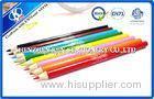 7 Inch Kids Rainbow Wooden coloured pencil sets Silk Screen Logo Printing