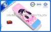 21.5*7*2.8cm Pink Double Layer Plastic Plain Pencil Cases For Girl With EN71 Certification