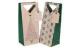 Unique Natural 180gsm Art Paper Die Cut Carrier Paper Wine Bags Printed With Tag