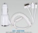 3 in 1 USB Car Charger Coil Cable Adapter For iPhone 5 4 4S Samsung i9500 HTC LG