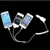 3 in 1 USB Car Charger Coil Cable Adapter For iPhone 5 4 4S Samsung i9500 HTC LG