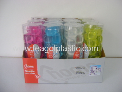 Ice cubes reusable plastic 20pcs in PVC box/display box packing