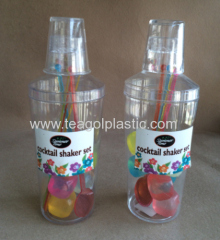 9 Piece cocktail shaker set plastic