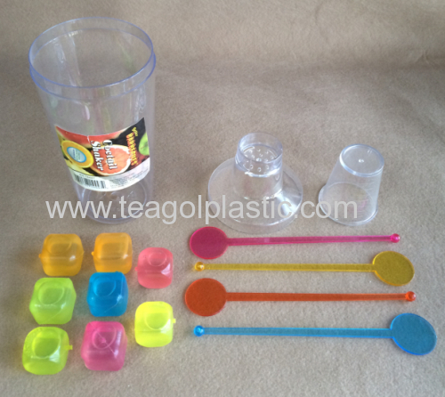 13 Piece cocktail shaker set plastic