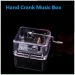 Acrylic Clear Square Hand Cranked Music Box Silver Mechanism