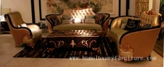 Leather sofa with fabric seat cushion living room sofa sets coffee table luxury furniture