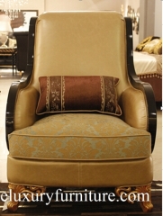Leather sofa with fabric seat cushion living room sofa sets coffee table luxury furniture