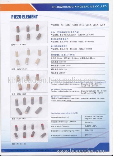 piezo elements 5x10 and piezo igniters