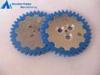 Custom Blue Abrasion Resistance Silicone Rubber Gear Wheel rings, Rubber to Metal Bonding