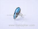 Fashion Silver marcasite rings jewelry with turquoise Gemstone R-ST002-R-3