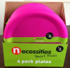 Plates PP 4PC pink in display box paking