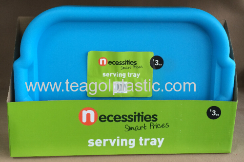 Serving tray rect.46.5x31cm blue 306c rect. plate plastic