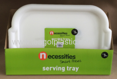 Serving tray rect.46.5x31cm white rect. plate plastic