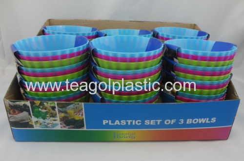 Set of 3 ice cream bowls Mini bowls 3PK plastic in display box packing