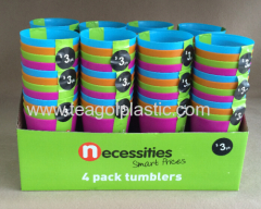 Tumblers PP 4PC mixed in display box packing