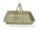 Colored Plastic Wicker Shopping Baskets With Handles , Fruit Basket