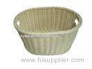 Hand Woven Rattan Laundry Baskets Oval Covered For Shower Room