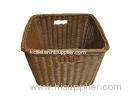 Square Washable Plastic Rattan Laundry Basket For Bathroom