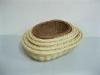 Handmade Plastic Rattan Bread Basket In Beige For Storage In Home And Bakery Shop