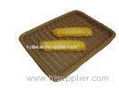 Rectangle Plastic Rattan Bread Basket Brown Security Tasteless For Bread Shop