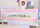 Pink Adjustable Childrens Bed Guards With Woven Net , 150cm Length