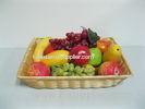 Decorative Plastic Hollow Double Weaving Rattan Fruit Baskets For Supermarket