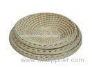 Healthy Washable Polyrattan Round Storage Basket For Fruit , Biege