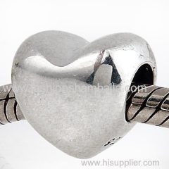 2014 European Style Sterling Silver Heart Beads with Snake Chain Wholesale