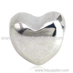 European Style Sterling Silver Heart Beads