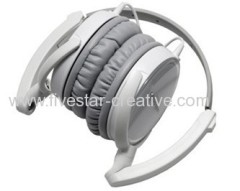 Audio Technica ATH-FC700 Foldable Cup Headphones Quick Fit Headband White