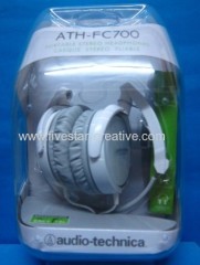 Audio Technica ATH-FC700 Foldable Cup Headphones Quick Fit Headband White