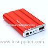 Red Aluminum Iphone Power Bank 3600mAh , Lightweight Portable Power Battery Charger