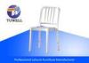 Indoor Waterproof Stackable Aluminum Navy Dining Chair With Brushed Aluminum