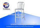 Replica Navy Bar Stool With Plastic Foot Pads , High Back Dining Room Chairs
