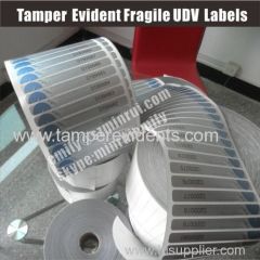 Custom tamper evident destructible strip seal label warranty void if seal broken sticker rolls with logo