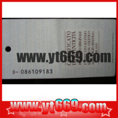 2014 High Quality New Design Custom Logo Printed Tag Plate Label