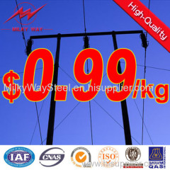 25-80ft Galvanized Polygon Steel Electric Pole