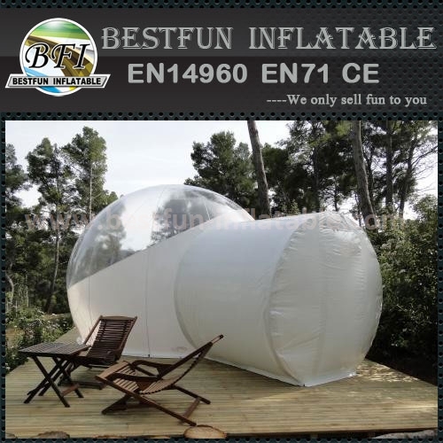 Camping inflatable clear tent with natural material