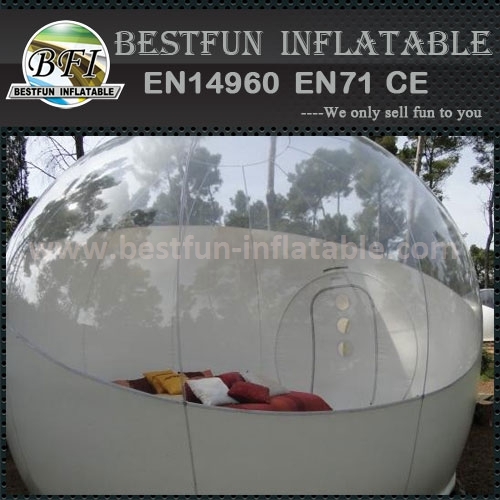 Inflatable clear tent used in amusement park