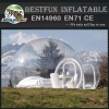 Inflatable transparent tent with clear wall around