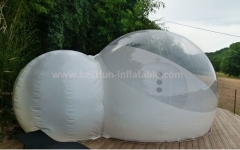 Half transparent inflatable bubble tent