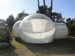 Beauty of transparent bubble tent camping