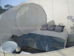 Camping inflatable clear tent with natural material