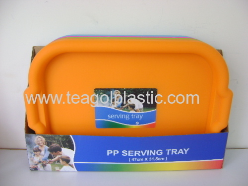 Plastic rect. plate 46.5x31.5cm in display box packing