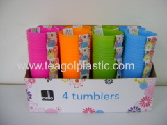 4PACK PP tumblers in display box