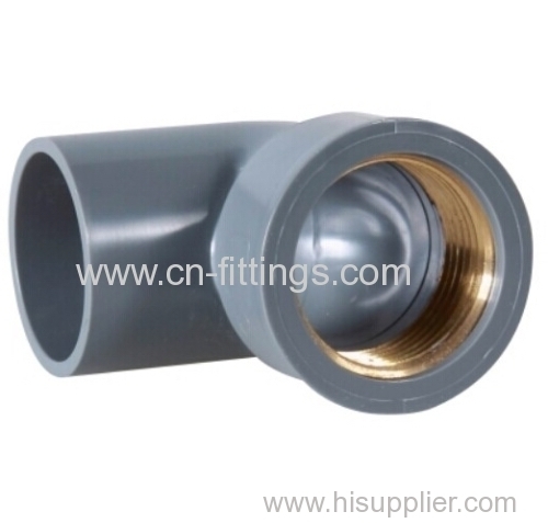 upvc 90 degree elbow with copper thread pipe fitting