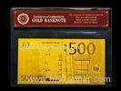 500 European 24k Engrave Gold Banknote GOLD 999999 Plated With PVC Base