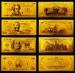 America Gold Engrave Banknote , Value Collection Golden Dollar Bills