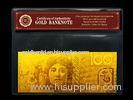 Australia 100 New AUD Plated 24K Gold Engrave Banknote , Australian Bank Notes